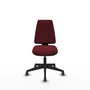 Chaise Elche Asynchrone Cuir écologique Bordeaux Base pyramidale noire Sans accoudoirs Sans appui-tête Roulettes 65mm pour moquette