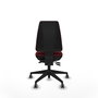 Chaise Elche Asynchrone Cuir écologique Bordeaux Base pyramidale noire Sans accoudoirs Sans appui-tête Roulettes 65mm pour moquette