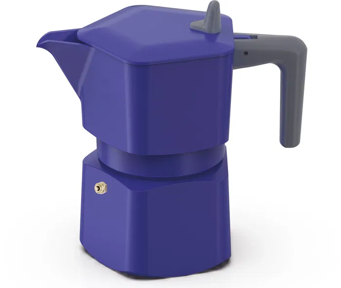 Pezzetti PENTAEXPRESS Cafetière italienne moka en aluminium 6 tasses, couleur bleue - Café riche en arômes - Préparation simple et rapide sur toutes plaques
