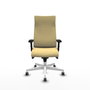 Piqueras Y Crespo Fauteuil de bureau Albacete, Similiel Crème, Base Blanche