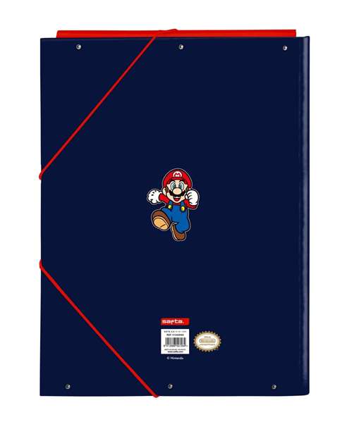 Safta - Classeur format A4 à 3 rabats, thème Super Mario World - 26 x 33,5 x 2,5 cm