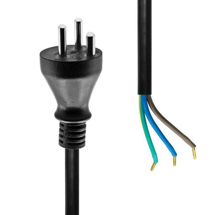 MicroConnect Cordon d'alimentation Type K à extrémité ouverte 7m, Noir MicroConnect Cordon d'alimentation Type K à extrémité ouverte 7m, Noir
