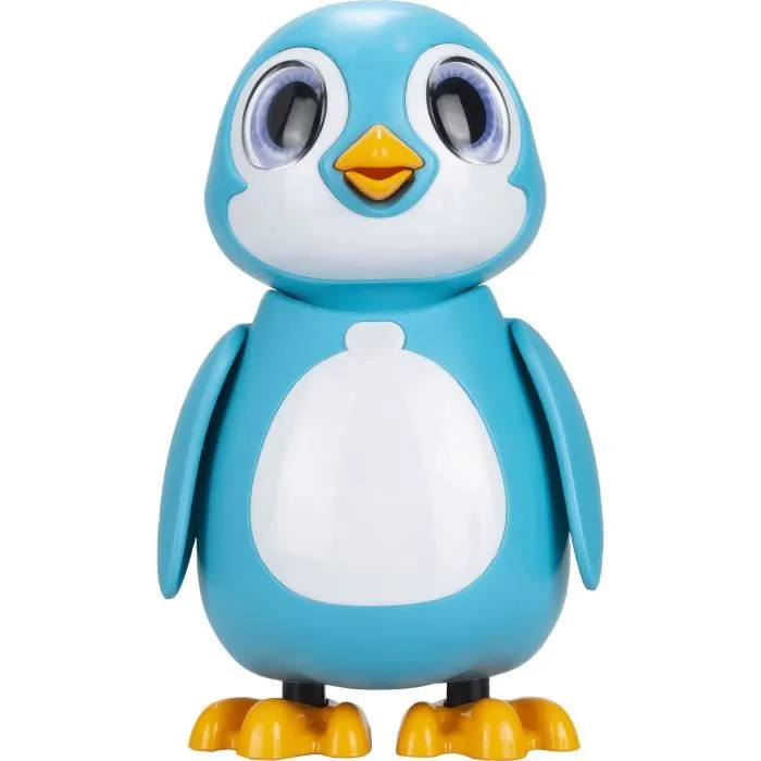 Silverlit Rescue Penguin - Pingouin interactif bleu, 20 émotions, coeur lumineux changeant, pack unboxing avec serviette, vêtements et poisson - Jouet pour enfant dès 5 ans