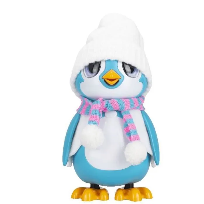 Silverlit Rescue Penguin - Pingouin interactif bleu, 20 émotions, coeur lumineux changeant, pack unboxing avec serviette, vêtements et poisson - Jouet pour enfant dès 5 ans