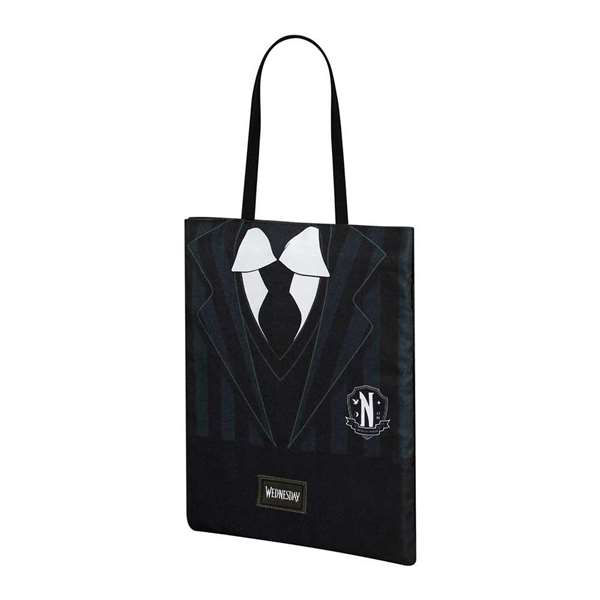 Karactermania - Sac de courses shopping avec compartiment unique et anses, 40 x 34 x 1 cm, en coton et polyester - Noir