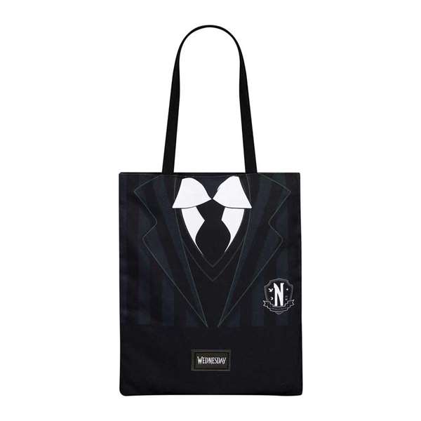 Karactermania - Sac de courses shopping avec compartiment unique et anses, 40 x 34 x 1 cm, en coton et polyester - Noir