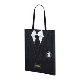 Karactermania - Sac de courses shopping avec compartiment unique et anses, 40 x 34 x 1 cm, en coton et polyester - Noir