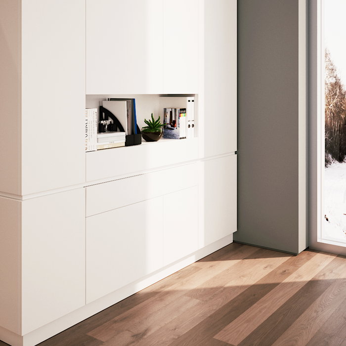 Emuca Coulisses pour table à rallonge Lunch brossé, Aluminium, Inox anodisé