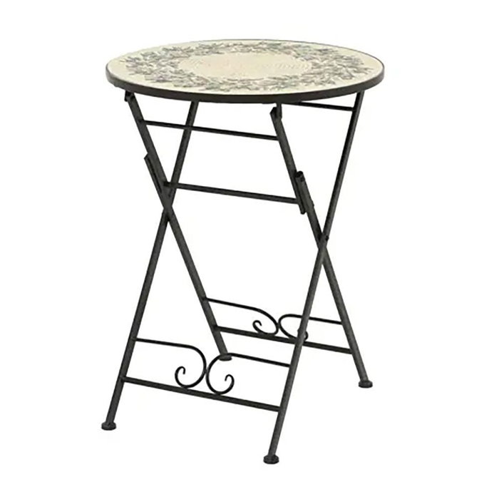 Outdoor Living By Decoris Table Atenas pliante avec mosaïque olives noir ø58 x 75 cm Outdoor Living By Decoris Table Atenas pliante avec mosaïque olives noir ø58 x 75 cm