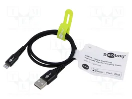 GOOBAY Câble USB 2.0 vers Apple Lightning, 0,5m, noir