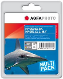 Agfa Photo Multipack de cartouches d'encre compatible HP 950XL/951XL (Noir, Cyan, Magenta, Jaune)
