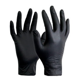 Gants en nitrile noirs réutilisables 4g pour atelier et alimentaire, boîte de 100 unités, taille M