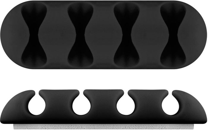 MicroConnect Porte-câbles 4 emplacements, lot de 2, Noir