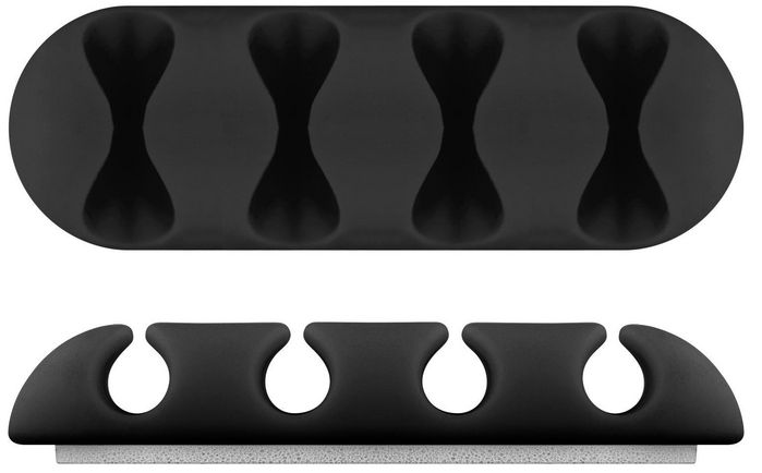 MicroConnect Porte-câbles 4 emplacements, lot de 2, Noir