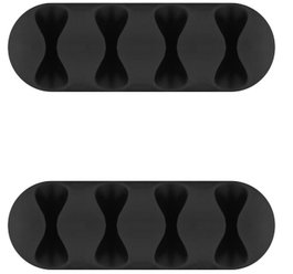MicroConnect Porte-câbles 4 emplacements, lot de 2, Noir