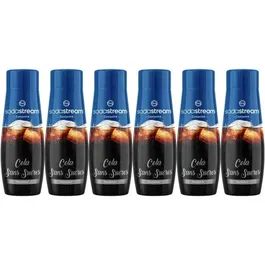 Sodastream Concentrés Cola Sans Sucre, Lot de 6 bouteilles de 440 ml pour préparer jusqu'à 54 litres de boissons gazeuses