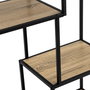 Étagère Noir Naturel Bois Métal Acier Laminé 77 x 33 x 114 cm