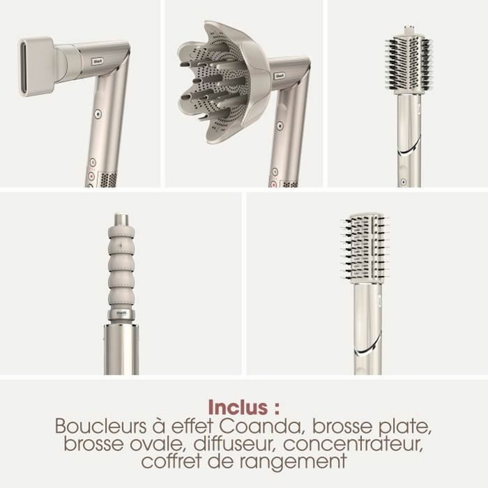 Shark FlexStyle HD446SLEU - Sèche-cheveux & styler 2 en 1 - Champagne - 5 accessoires