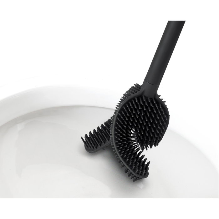 Joseph Joseph Flex 360 Brosse de toilette noir mat avec support