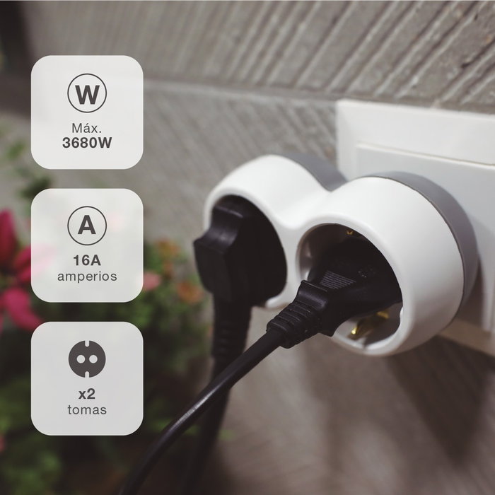 GSC Evolution Adaptateur multiprise double sortie blanc GSC Evolution Adaptateur multiprise double sortie blanc