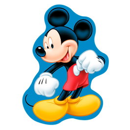 DISNEY Coussin 3D Mickey Taille 35 cm en Velboa - Décoratif