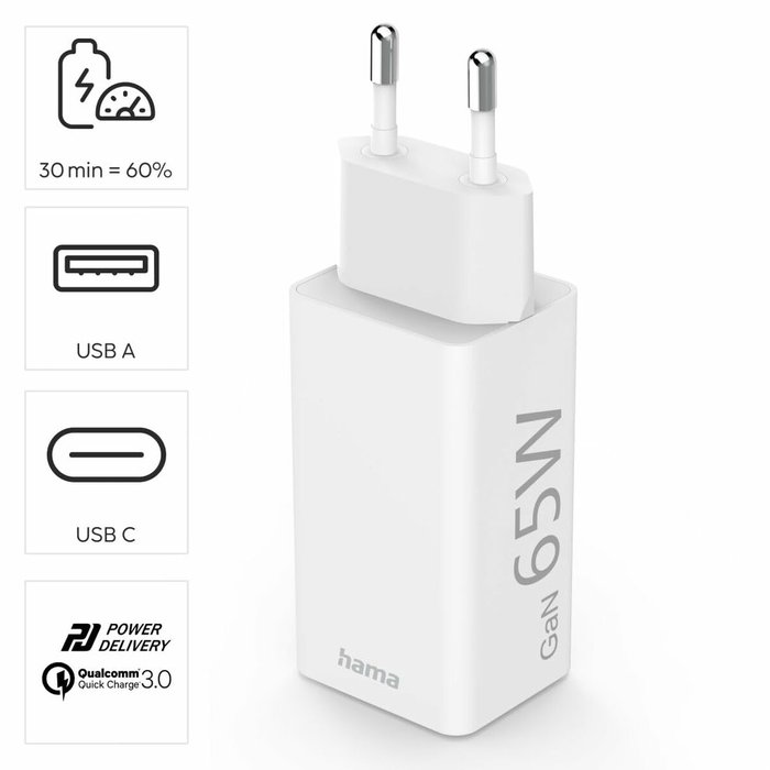 Câble USB Hama 00201643 Blanc Noir (1 Unité)