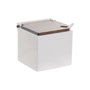 Home ESPRIT Salière avec couvercle Blanc Brun foncé Bambou Porcelaine