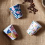 Home Deco Factory Vaso Espresso 70 ml Flores en grès
