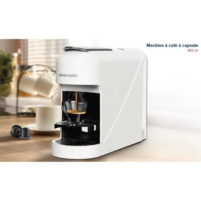 Arthur Martin AMN230B - Machine à café à capsules 1400W - Préparation rapide expresso et lungo - Compatible Nespresso