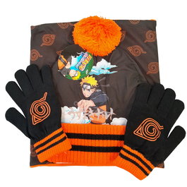 PIERROT - Set bonnet cache-cou et gants Naruto, dimensions 280 x 265 x 70 mm, poids 190 g