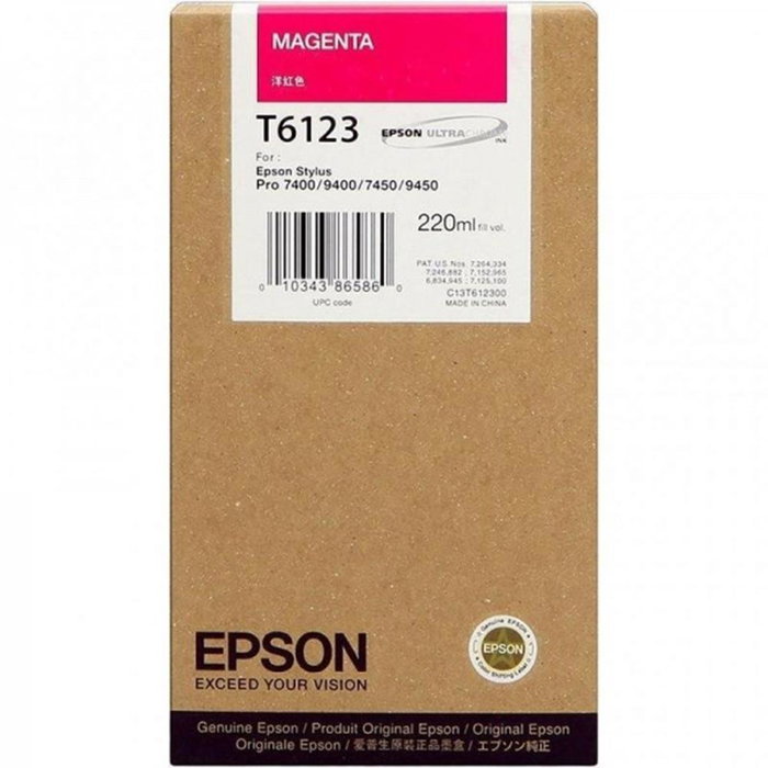 Epson C13T612300 Cartouche d'encre magenta originale pigmentaire 220 ml pour Stylus Pro 7450/9450/7400/9400 Epson C13T612300 Cartouche d'encre magenta originale pigmentaire 220 ml pour Stylus Pro 7450/9450/7400/9400