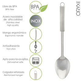 ORYX Cuillère de service en acier inoxydable 7 x 30,5 cm