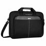 Targus Sacoche Classic Slim 15,6" pour ordinateur portable, compartiment rembourré, sangle ajustable et bande pour valise, Noir
