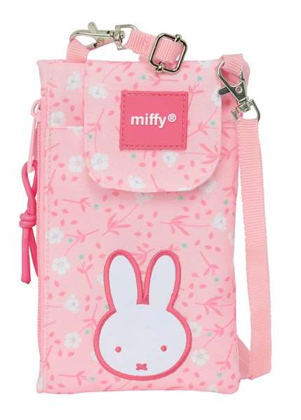 Miffy Porte-monnaie Porte-téléphone à motif Fleurs 10 x 19 cm pour Enfants