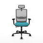 Piqueras Y Crespo Haches Chaise de bureau Turquoise et Gris avec mécanisme Sincro/Traslack