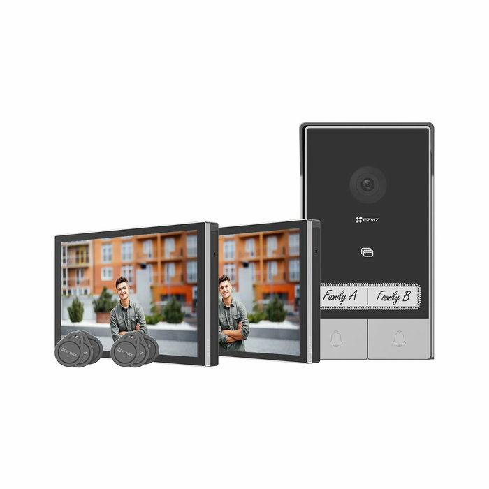EZVIZ HP7 Visiophone 2 Familles, Platine Double Bouton et 2 Écrans 7 pouces EZVIZ HP7 Visiophone 2 Familles, Platine Double Bouton et 2 Écrans 7 pouces