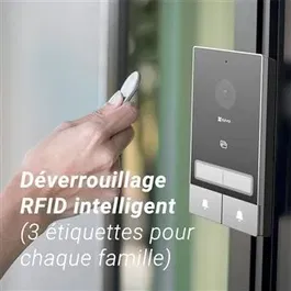 EZVIZ Kit Visiophone 2 Familles - Platine de Rue Double Bouton EP7 avec 2 Écrans Intérieurs pour Accès Indépendant et Surveillance