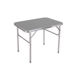 Marbueno 10013 Table Pliable Aluminium 75x55x60 cm Blanc, Gris, Bois Camping et Plage Hauteur Ajustable