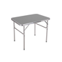 Marbueno 10013 Table Pliable Aluminium 75x55x60 cm Blanc, Gris, Bois Camping et Plage Hauteur Ajustable