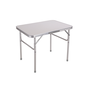Marbueno 10013 Table Pliable Aluminium 75x55x60 cm Blanc, Gris, Bois Camping et Plage Hauteur Ajustable