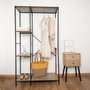 Vinthera Perchero con Estanterías Moa Acero y Madera 90x40x165 cm
