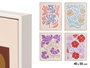GIFTDECOR Lot de 8 tableaux fleurs assortis 40x50cm Bleu Orange Violet Rouge