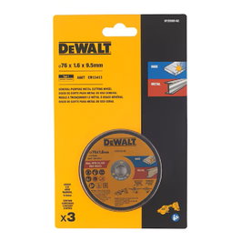 DEWALT DT20592-QZ Pack de 3 disques de coupe pour métal diamètre 76 mm, épaisseur 1,6 mm