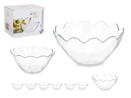Pasabahce Set de 7 Bols Hasir en Verre Transparent 31x25x24 cm (Set de 2)