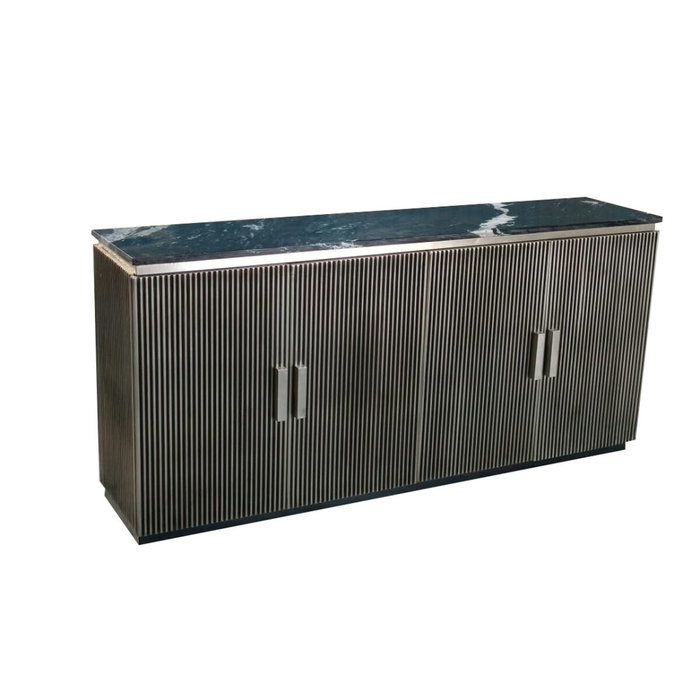 Buffet Home ESPRIT Noir Argenté Laiton Marbre 180 x 40 x 85 cm 180 x 40 x 86 cm