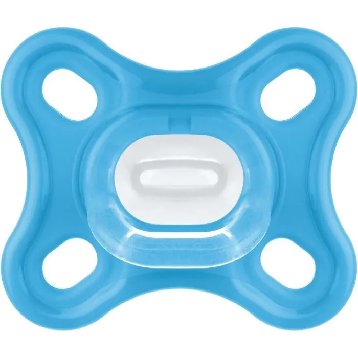 MAM - Sucette physiologique - Lot de 2 - En silicone souple et doux pour nouveau-nés - Bleu et Vert