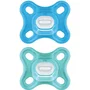 MAM - Sucette physiologique - Lot de 2 - En silicone souple et doux pour nouveau-nés - Bleu et Vert