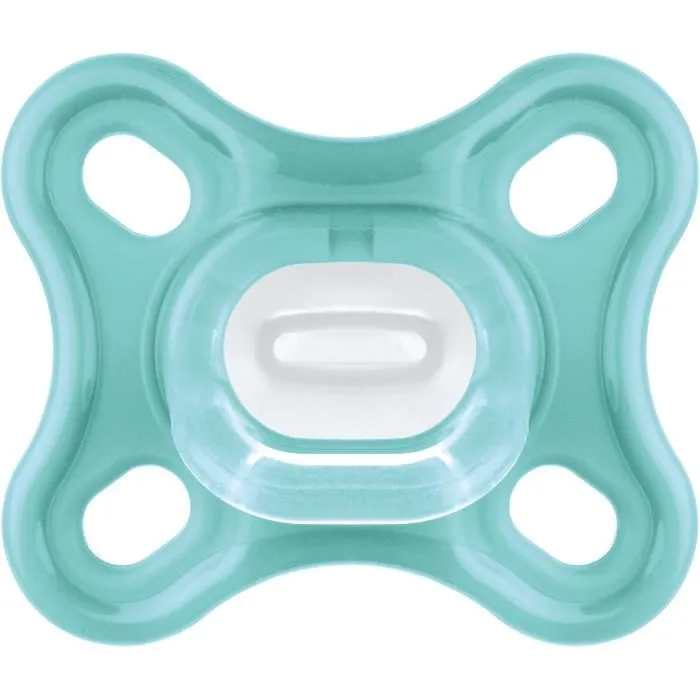 MAM - Sucette physiologique - Lot de 2 - En silicone souple et doux pour nouveau-nés - Bleu et Vert