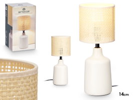 GIFTDECOR Lampe de table ronde haute Blanc-Jaune