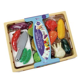 TACHAN Bandejouet - Plateau de Légumes en Bois d'Imitation avec Légumes Colorés pour Jeu Symbolique, Jouet Éducatif Enfant 2 Ans et Plus - Réf. T00982